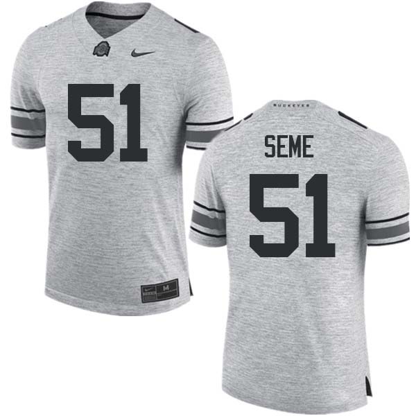 Men #51 Nick Seme Ohio State Buckeyes College Football Jerseys Sale-Gray